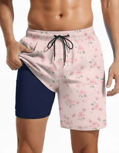 Shorts de bain sportifs pour hommes à séchage rapide, grande taille, imperméables, en tissu tissé imprimé, taille mi-haute, vente chaude, logo ODM personnalisable - Product Image 5