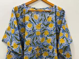 Rajasthan inspiré coton fait à la main Boho Caftan imprimé fleuri parole longueur peignoir robe Bikini couverture nuit porter des robes décontractées - Product Image 2