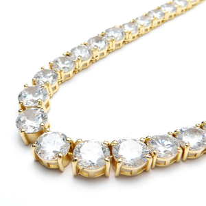 Plaqué 3 MM dégradé 10K or/argent fleur Tennis chaîne Lab Grown diamant Tennis chaîne Premium Urban Wear collier pour elle - Product Image 4