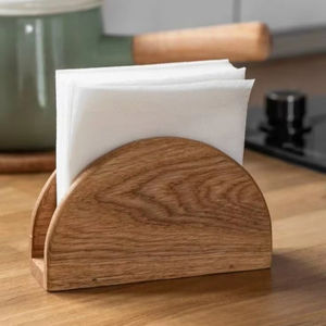 Serviette en bois de haute qualité et porte-mouchoirs serviettes de table organisées en accessoire de meubles en bois élégant noir - Product Image 1