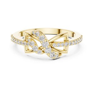 Bague en or jaune 14 carats avec diamant rond de laboratoire pour femmes |   Vêtements de tous les jours |   Nouveau diamant cultivé - Product Image 1