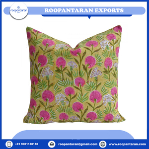 La última funda de cojín de algodón a rayas con estampado de bloques de mano de estilo bohemio Premium, funda de almohada tejida para festivales a la venta a precio barato - Product Image 4