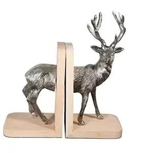 Paire de serre-livres en métal uniques et modernes pour la bibliothèque à domicile, porte-livres décoratif qui ajoute une touche d'élégance artistique à la décoration des étagères - Product Image 5