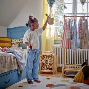 Flower baby closet <b>drawers</b> for children room decor folding rattan <b>wardrobe</b> sustainable clothing cabinet - Product Image 3