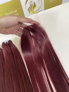 Peluca de pelo vietnamita crudo 100%, Color vino, onda Natural profunda suelta, muchas longitudes, todas las texturas, todos los colores, extensiones de cabello humano a granel - Product Image 6