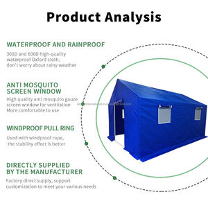เต็นท์ผ้าอ๊อกซ์ฟอร์ดแบบพกพาคุณภาพสูงสำหรับบรรเทาภัยพิบัติ ใช้ในโรงพยาบาล ขนาด 3x4 เมตร กันน้ำได้ทุกฤดู 1500-2000 มม. - Product Image 4
