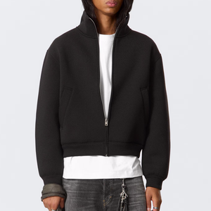 <span class=keywords><strong>Sweat</strong></span>-shirt technique zippé structuré pour <span class=keywords><strong>homme</strong></span>, coupe ample, avec motifs graphiques personnalisés OEM, <span class=keywords><strong>sans</strong></span> <span class=keywords><strong>capuche</strong></span>, avec étiquettes personnalisées - Product Image 4