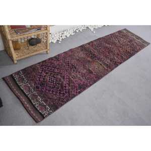 Alfombra turca clásica marrón púrpura Vintage 23X92 pies área grande sala de estar alfombra Patchwork patrón lana látex para pasillo - Product Image 2