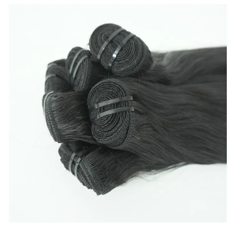 Hot selling High quality weft black hair straight style hair extension made in Vietnam remy virgin human hair