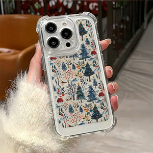 Funda transparente para teléfono móvil para iPhone 17 16 15 Pro Max, bolsillos de aire en las cuatro esquinas, elegantes fundas de teléfono estéticas navideñas - Product Image 4