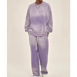 ชุดวอร์มลำลองผู้ชายสำหรับฤดูหนาว ปี 2026 คอกลม ผ้าฝ้ายฟลีซ 100% สีพื้น พิมพ์ลายด้านหน้าตามสั่ง 360gsm ระบายอากาศ แห้งเร็ว - Product Image 2