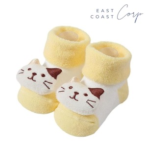 Calcetines antideslizantes hasta el tobillo con cara de animal de algodón para niños y niñas estilo occidental transpirable y para temporadas de otoño e invierno - Product Image 3