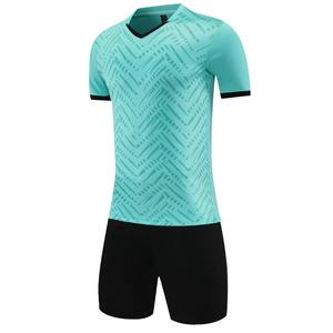 Ensemble de maillot de football à manches courtes pour hommes de haute qualité, uniforme de football pour adultes, maillot de football bleu pour garçon, nom personnalisé, numéro DIY - Product Image 4