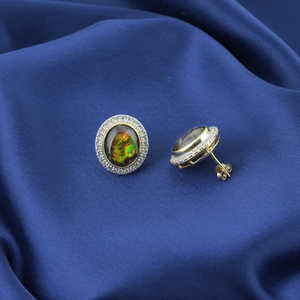 Piedra preciosa facetada de amolita genuina con pendientes de piedra de topacio blanco Micro pavimentado hechos a mano 925 joyería de plata esterlina sólida - Product Image 2