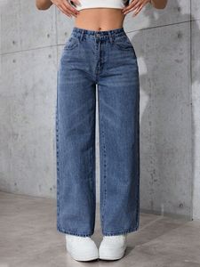 Women's Plus Size Mid Waist Stretch Breathable Straight Denim Pants Stylish Fit Comfy Cargo <b>Overalls</b> Design Perfect Everyday - Product Image 3
