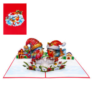 Árbol de Navidad de Papel Hecho a Mano, Tarjeta Pop-up con Gnomos, Estilo Animal, Color y Tamaño Personalizables, Éxito de Ventas, Regalo de Hanoi - Product Image 5