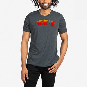 Por encargo 280 GSM Heavyweight 100% algodón de los hombres de verano ropa informal de ajuste suelto serigrafiado Logo camisetas diseño en blanco - Product Image 2