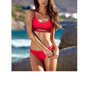 Nouveau maillot de bain noir uni sexy, été, respirant, polyester/nylon, taille élastique, séchage rapide, durable, impression de logo personnalisée - Product Image 6