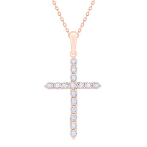 Meilleure vente collier pendentif croix diamant rond avec chaîne médaillon pendentifs de mode et breloques pour les fiançailles de mariage - Product Image 1