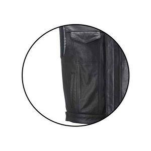 Chaleco de Cuero Genuino para Hombre, Nuevo Diseño, Impermeable, Transpirable, con Cierre de Cremallera, Estilo Motociclista y Biker - Product Image 6