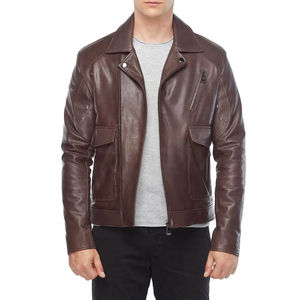 2025 OEM Service <b>Men's</b> High Street Style Full Sleeve <b>Black</b> Leather <b>Jacket</b> Solid Pattern Customizable Product - Product Image 5