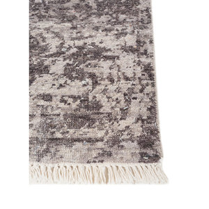 พรมวิสกายาสไตล์คลาสสิก สีเทา-ดำ ทอมือจากขนแกะอัฟกัน ลายเหรียญ รูปทรงแบน ขนาดใหญ่ สำหรับบ้าน สำหรับวัยรุ่น-EA-7039 - Product Image 4