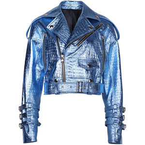 Chaqueta de Cuero Brillante Personalizada para Mujer, Diseños con Patrón de Cocodrilo, Talla Grande, Alta Calidad, Servicio OEM con Logotipo Personalizado en Nurat - Product Image 1