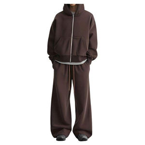 ชุดวอร์มสำหรับผู้ชายชุดวิ่งออกกำลังกายผ้าคอตตอนโพลีเอสเตอร์แบบเรียบระบายอากาศได้โลโก้ออกแบบได้ตามต้องการ - Product Image 2