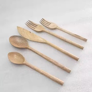 Quantité en vrac prête disponible de couleur argentée en acier inoxydable manche de canne cuillère fourchette couteau couverts ensemble de dîner - Product Image 2