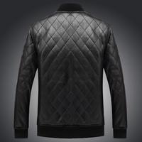 Veste en cuir d'agneau noir fin de haute qualité pour hommes, style motard personnalisé, col montant, imperméable, veste bomber écologique