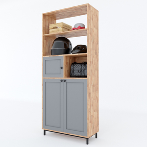 Moderno Zapatero de 4 Niveles KG68024 con Estantes de Almacenamiento Convertibles y Extensibles, Estructura de Madera de Caucho y Patas de Hierro para Muebles del Hogar - Product Image 1
