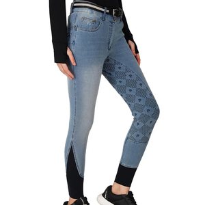 Pantalons d'équitation sportifs, tissu denim extensible personnalisé, leggings d'équitation en denim équestre, jeans, jodhpur et pantalons d'équitation - Product Image 1
