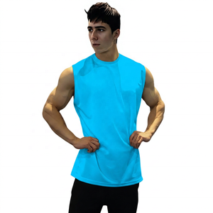 Camiseta sin Mangas Blanca para Hombre, Cuello Redondo, Color Sólido, Transpirable, Informal, Tejida en Poliéster, Estilo Atlético - Product Image 5