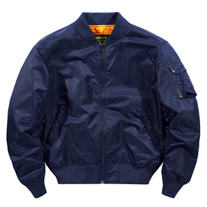... Chaqueta bomber para hombre con cierre completo de cremallera, tejido transpirable, ajuste ligero con puños acanalados y cuello, ideal para uso en exteriores - Product Image 3