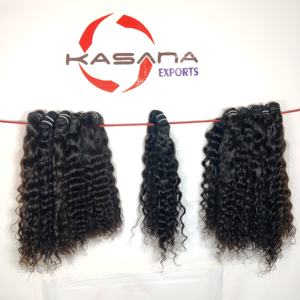 Extensions de cheveux naturels 100% vierges non traités, cheveux indiens, cuticules alignées, cheveux humains, noir naturel, styles ondulés lisses - Product Image 1