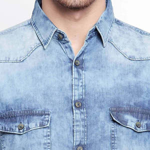 Camisas de mezclilla de manga larga para hombre de ropa informal fabricada de alta calidad/camisas de mezclilla de moda para hombre de buena venta con botones - Product Image 6
