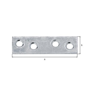 Conector Plano con 4 Orificios, 50 mm de Largo, 14 mm de Ancho, 1.75 mm de Grosor, STA SDM Galvanizado, Paquete de 100 Soportes, Modelo GAH - Product Image 3