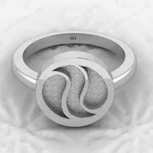 925 Sterling Silver Yin Yang Symbol Blank Bezel Semi Mount Setting <b>Ring</b> Good <b>for</b> Resin <b>Ashes</b> Work Keepsake Breastmilk Jewelry - Product Image 1