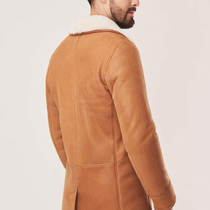 Abrigo Largo de Cuero con Forro de Borrego para Hombre, Estilo Moderno, Resistente al Viento, Impermeable, el Más Vendido en Línea - Product Image 2