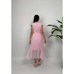 2168 ชุดเดรสผ้าชีฟองทรงเอไลน์พร้อมขอบเอวแบบธรรมชาติ - Product Image 4