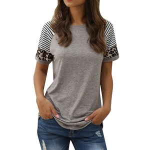 Camiseta sólida para mujer, camisetas de estilo Simple, camisa informal para mujer, suéter femenino de cuello redondo, ropa Y2k de manga corta a la moda transpirable - Product Image 5