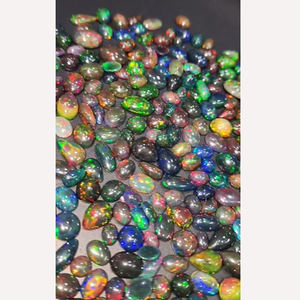 290ชิ้นโอปอลสีดำจากเอธิโอเปียธรรมชาติกับไฟ7มม. ถึง17มม. รูปไข่ Cabochon 342 CTS iroc ขายหลวมพลอย CAB เรา $274สำหรับทุกคน - Product Image 1