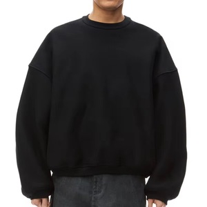 Men's <b>Black</b> <b>Crew</b> <b>Neck</b> Pullover <b>Sweatshirt</b> Oversized Knitted Cotton Regular Fit Casual Autumn Wear - Product Image 1