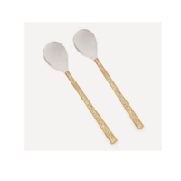 Ensemble de couverts de service à salade personnalisés avec pour la maison Ensemble de couverts de service de dîner en acier inoxydable avec antiquité noire pour la maison