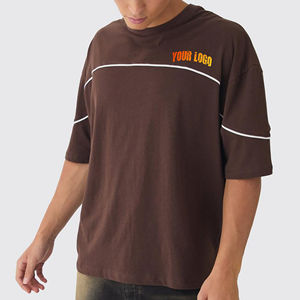 OEM/ODM 240GSM 100% algodón personalizado impreso logotipo al por mayor de gran tamaño suelto de manga corta Jersey sólido camiseta para hombres - Product Image 4