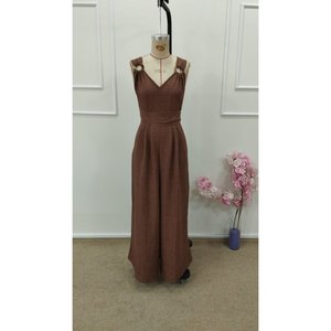 Women's Spaghetti Strap <b>Ring</b> Detail Criss-Cross Back Jumpsuit, 31667 - Product Image 5