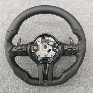 พวงมาลัยหนังแท้สีดำทรงสปอร์ต M Sport สำหรับรถยนต์ BMW F10 F30 F31 F32 F20 E90 E87 E92 X6 E71 X5 E70 F15 F16 คุณภาพใหม่ - Product Image 1