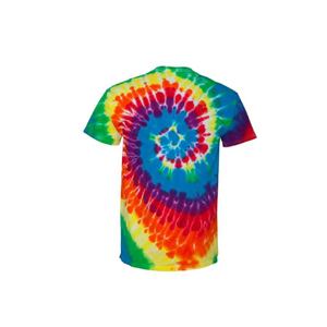 Camisetas Tie-Dye con estampado personalizado de alta calidad para hombre, cuello redondo de gran tamaño con media manga, logotipos bordados, tela de punto hecha - Product Image 2