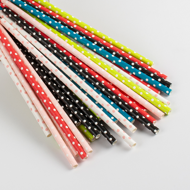 New Arrival Eco Friendly Custom Colored Biodegradable Disposable Striped Paper Drinking Straws With Logo