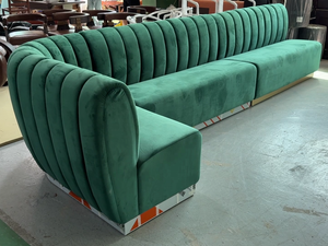 <span class=keywords><strong>Banquette</strong></span> de restaurant <span class=keywords><strong>en</strong></span> velours courbé <span class=keywords><strong>en</strong></span> forme de L, siège rembourré pour hôtel, bar, boîte de nuit, ensemble de mobilier commercial - Product Image 6